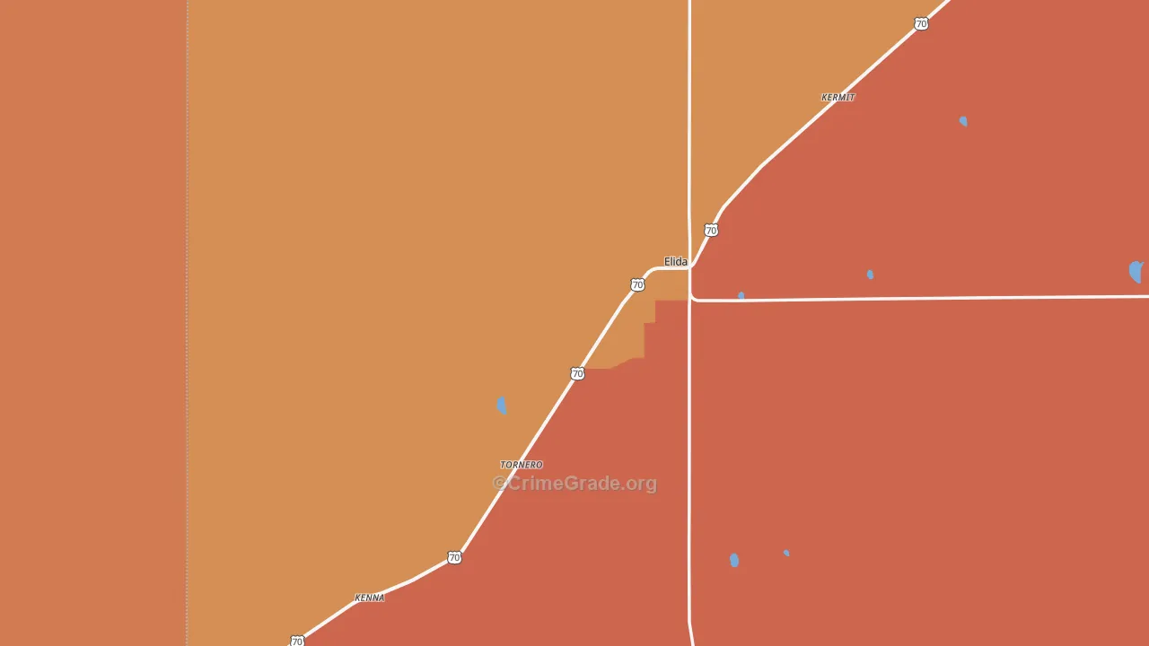 88116, NM Map of Drug-Related Crime Rates