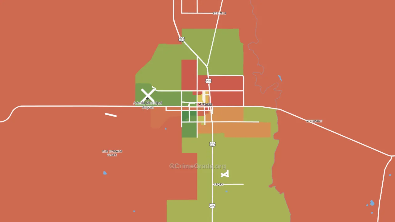 88210, NM Map of Drug-Related Crime Rates