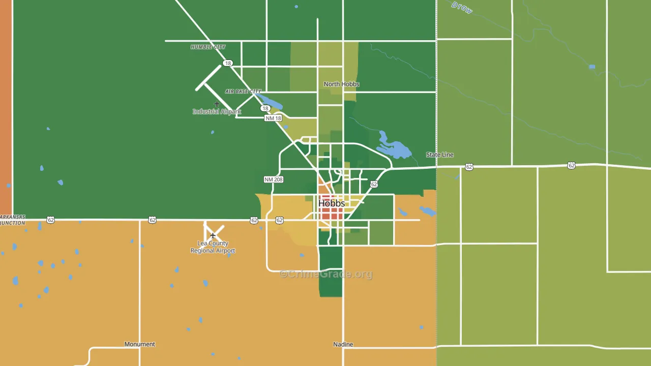 88240, NM Map of Drug-Related Crime Rates
