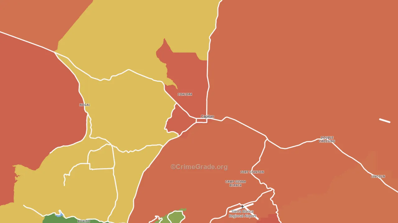 88316, NM Map of Drug-Related Crime Rates