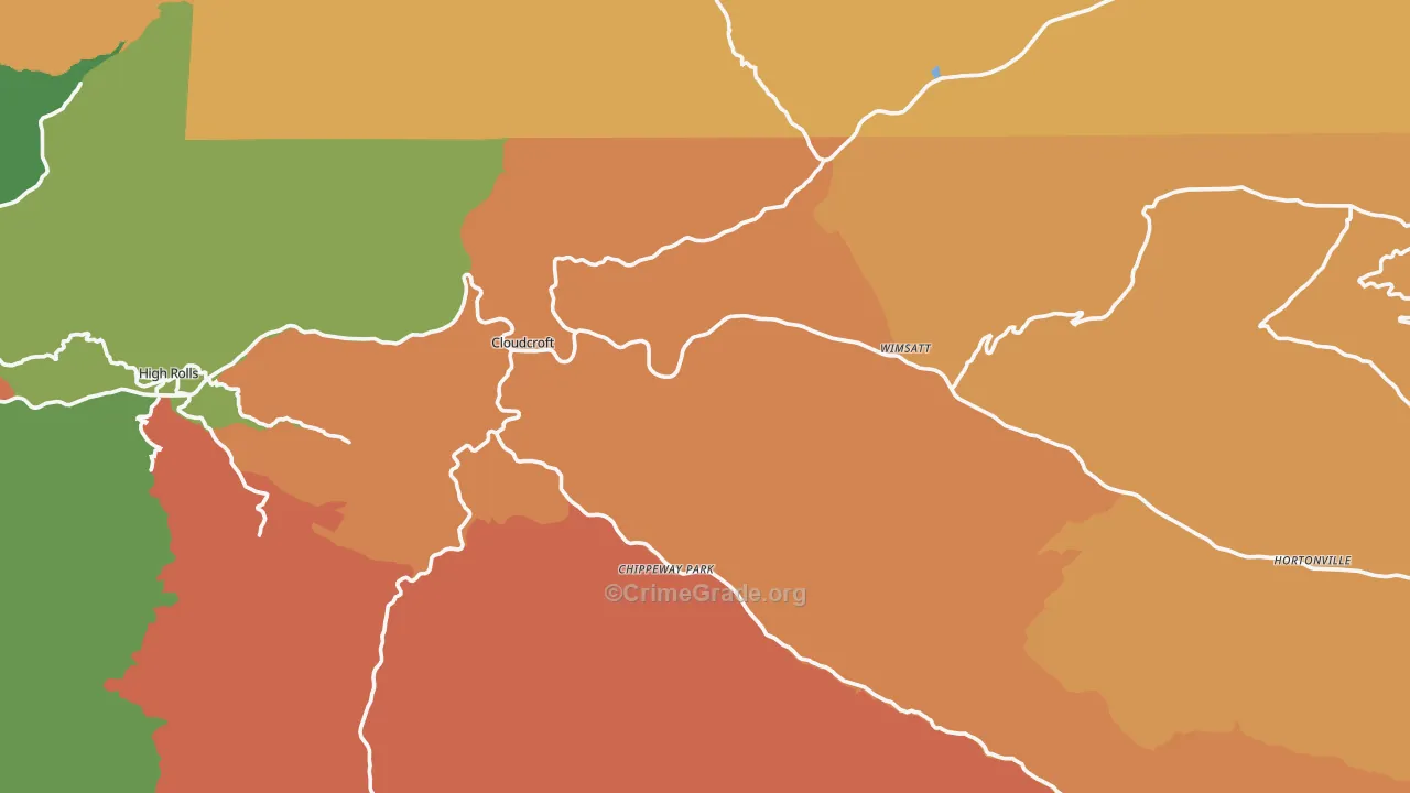 88317, NM Map of Drug-Related Crime Rates