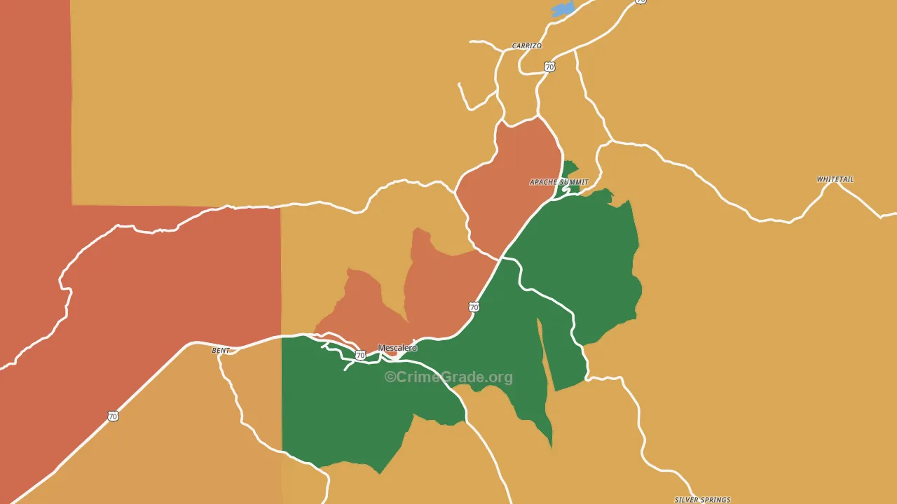 88340, NM Map of Drug-Related Crime Rates