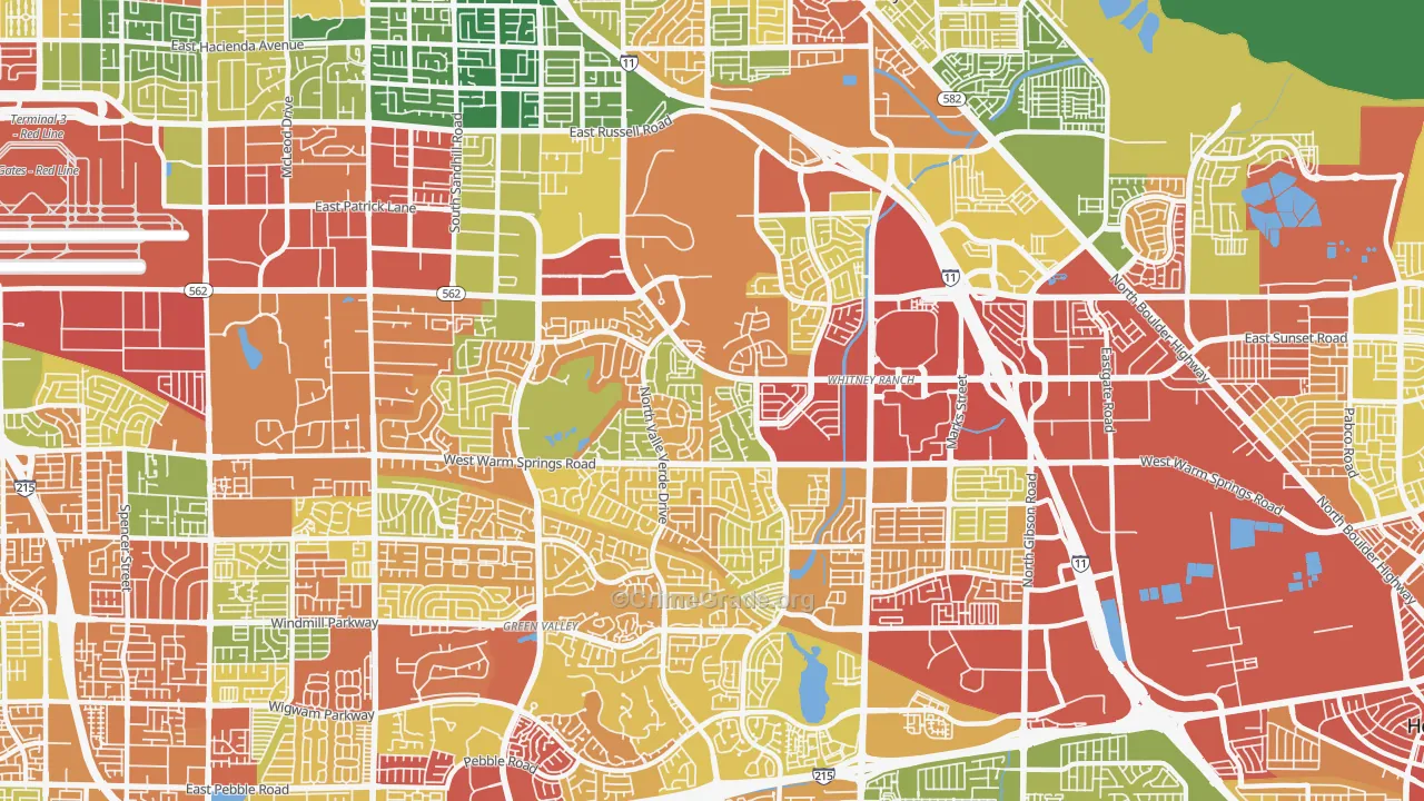 89014, NV Map of Drug-Related Crime Rates