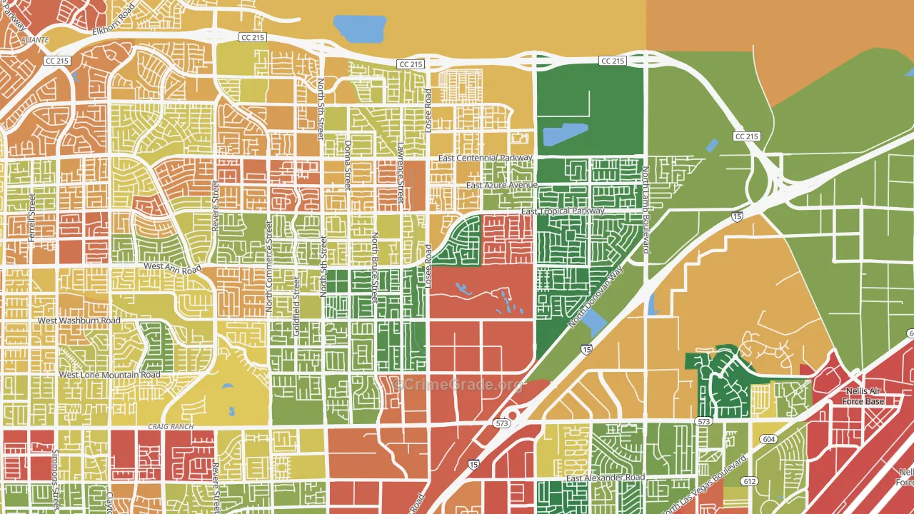 89081, NV Map of Drug-Related Crime Rates