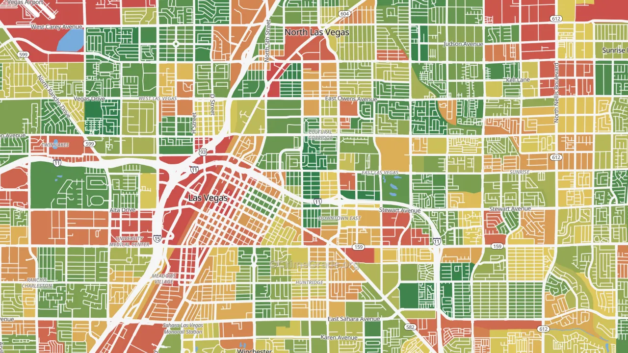 89101, NV Map of Drug-Related Crime Rates