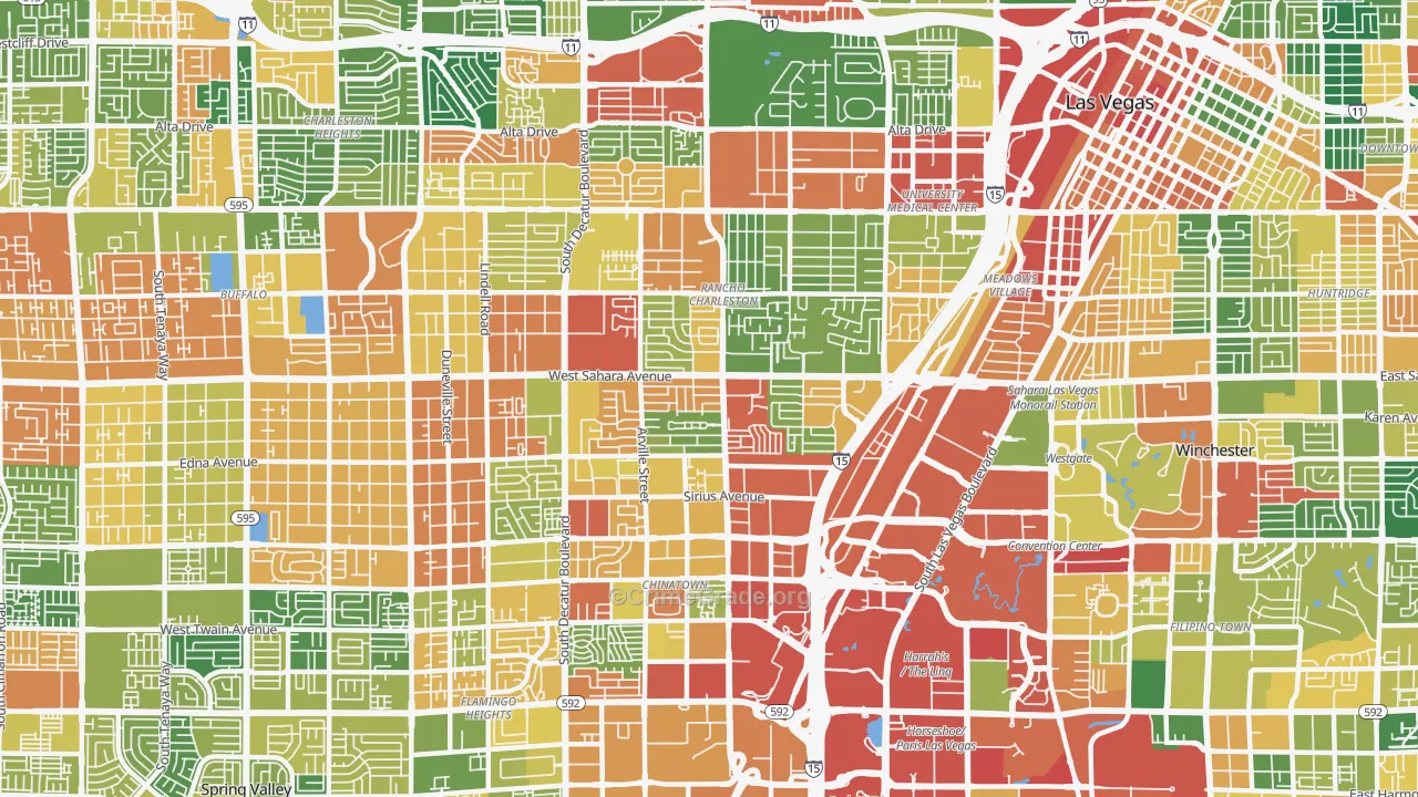 89102, NV Map of Drug-Related Crime Rates