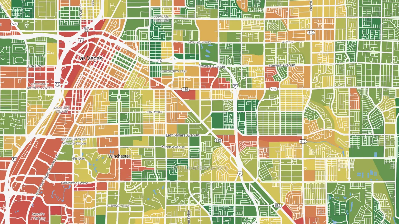 89104, NV Map of Drug-Related Crime Rates
