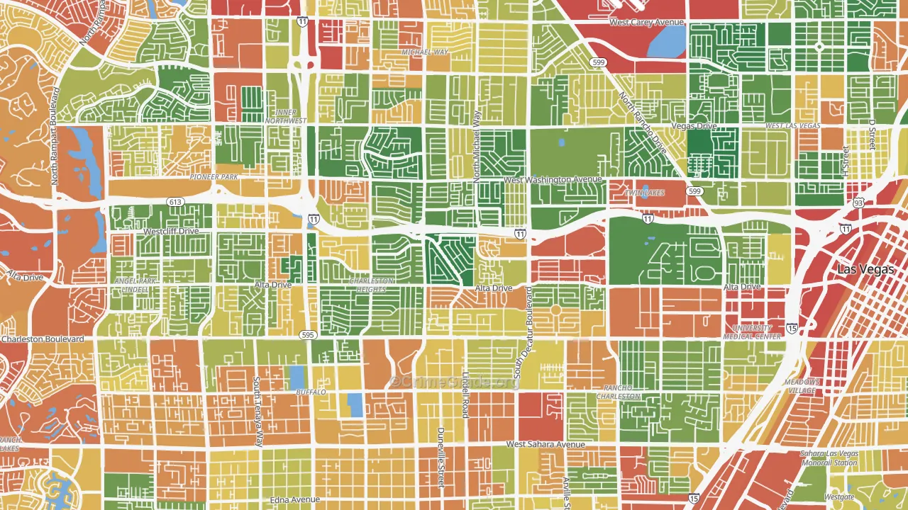 89107, NV Map of Drug-Related Crime Rates