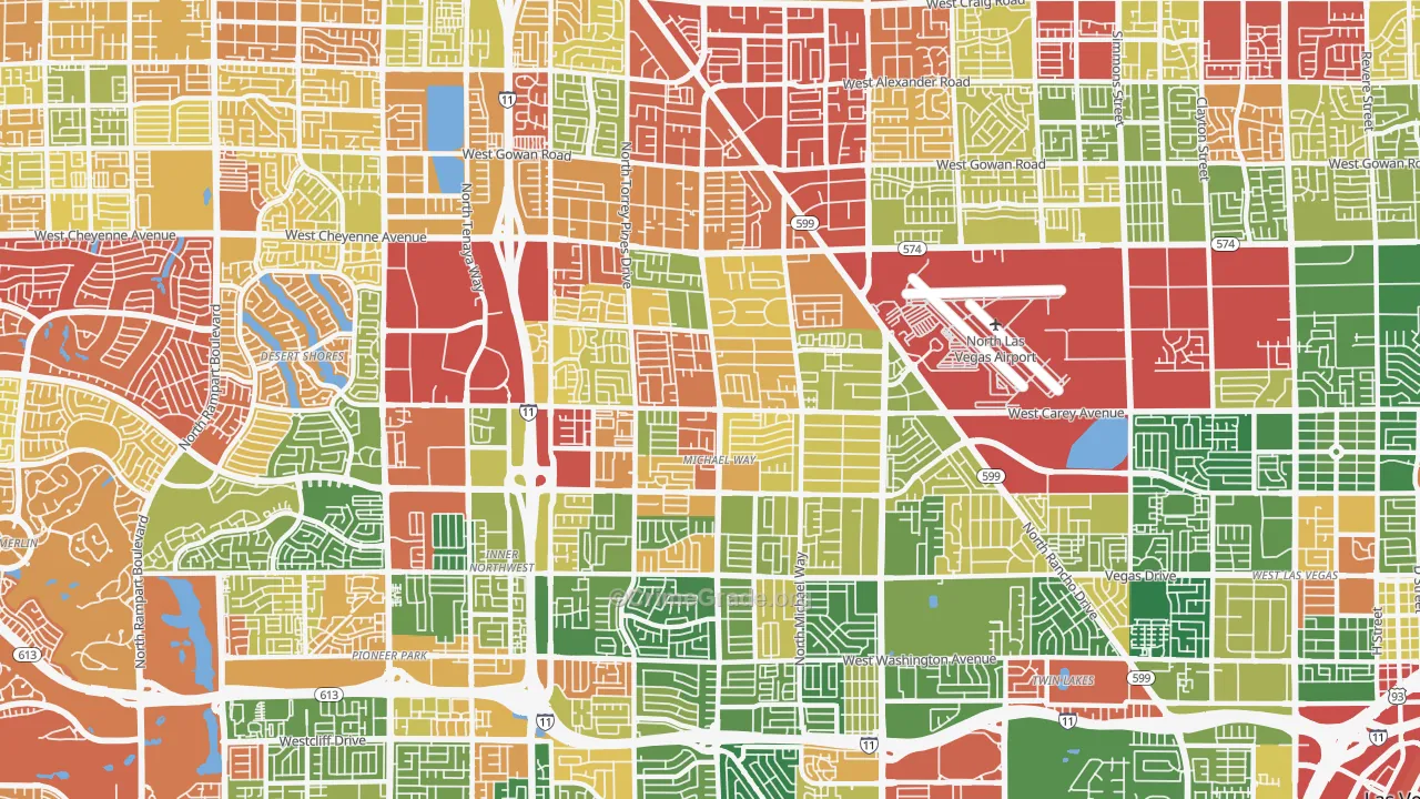89108, NV Map of Drug-Related Crime Rates