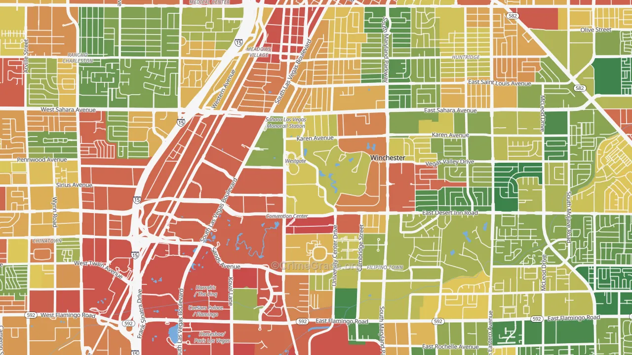 89109, NV Map of Drug-Related Crime Rates