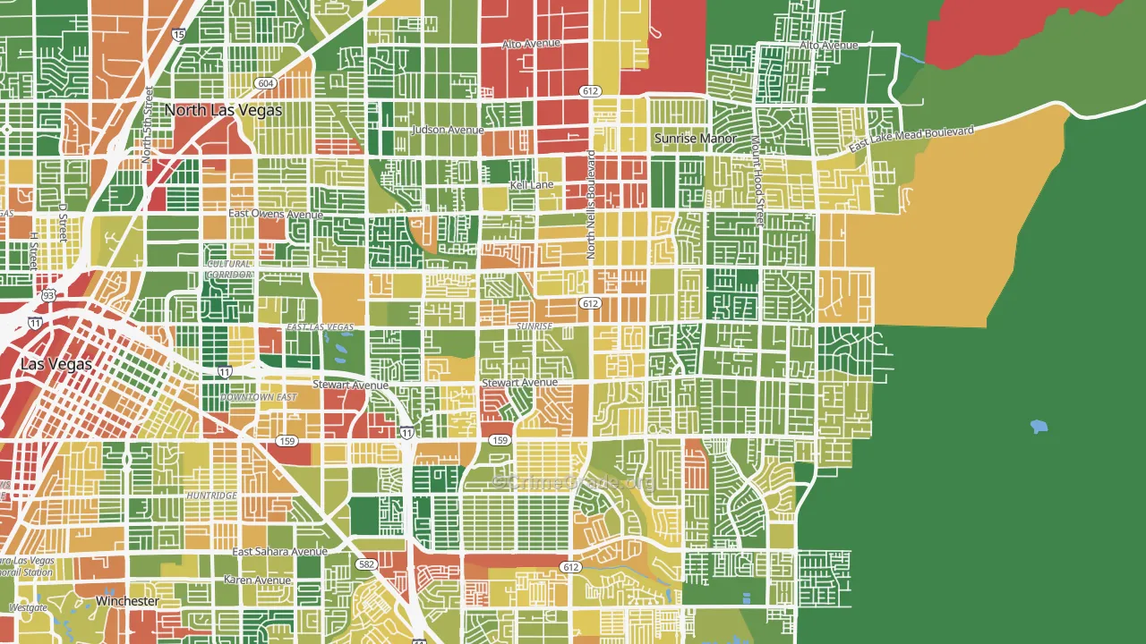 89110, NV Map of Drug-Related Crime Rates