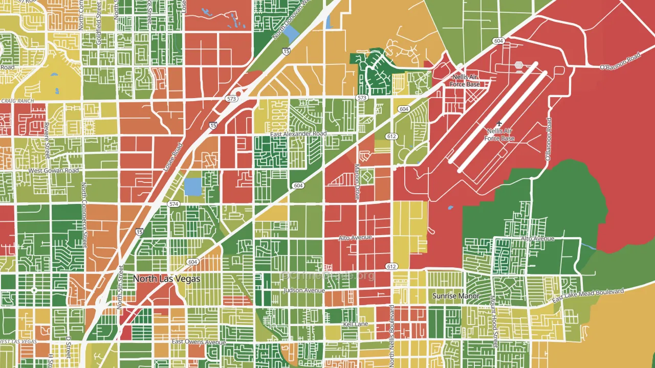 89115, NV Map of Drug-Related Crime Rates