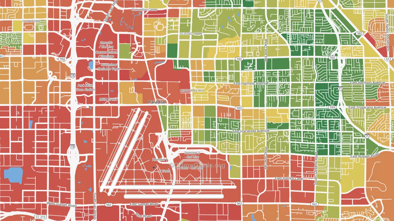 89119, NV Map of Drug-Related Crime Rates