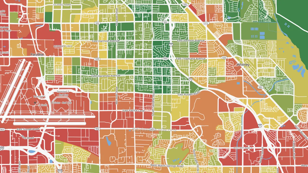 89120, NV Map of Drug-Related Crime Rates
