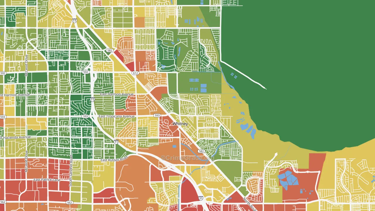 89122, NV Map of Drug-Related Crime Rates