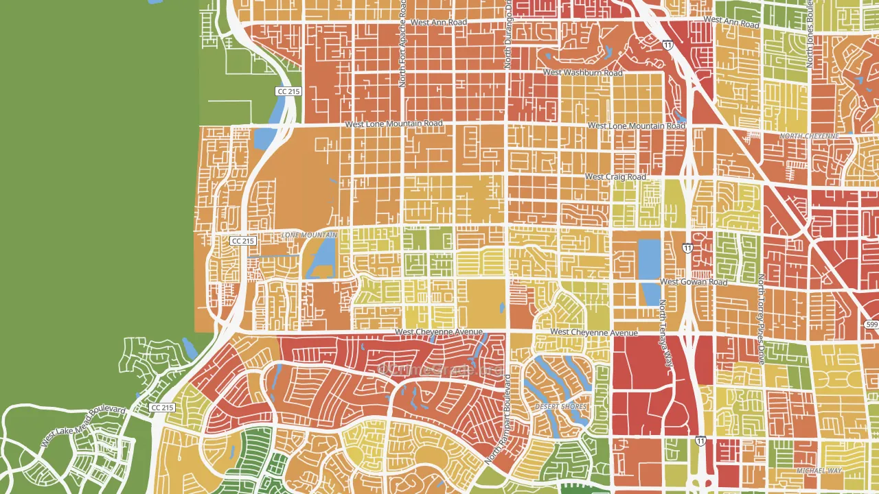 89129, NV Map of Drug-Related Crime Rates