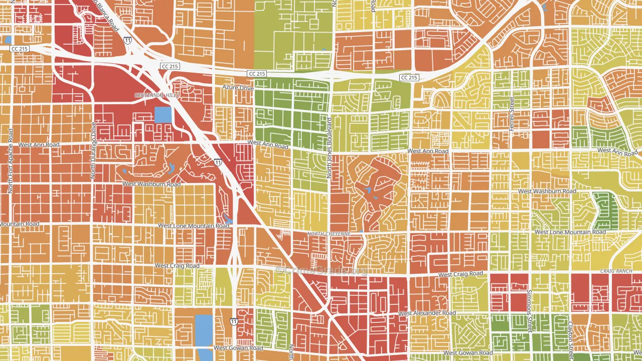 89130, NV Map of Drug-Related Crime Rates