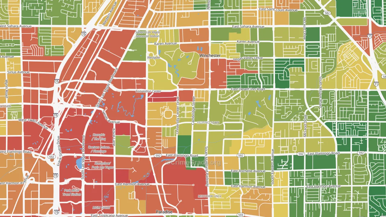 89169, NV Map of Drug-Related Crime Rates