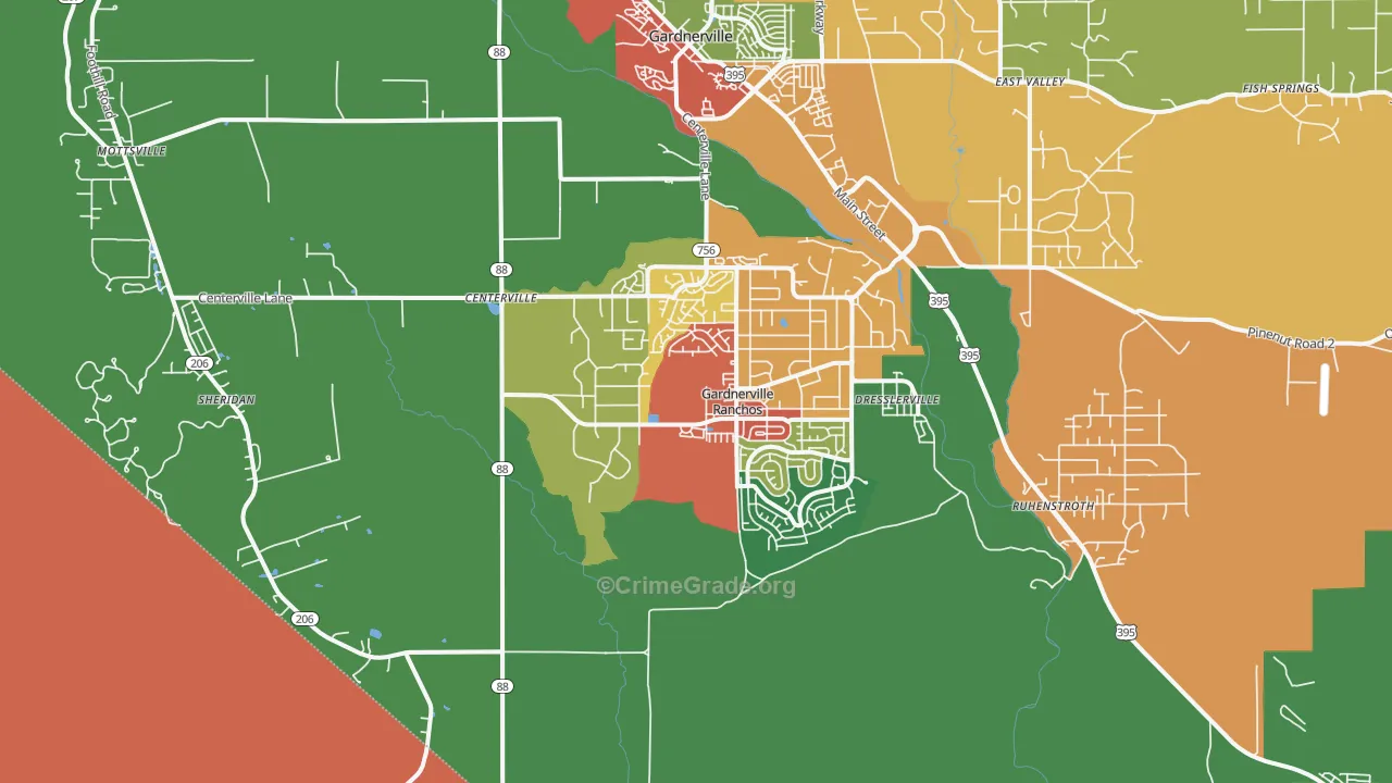 89460, NV Map of Drug-Related Crime Rates