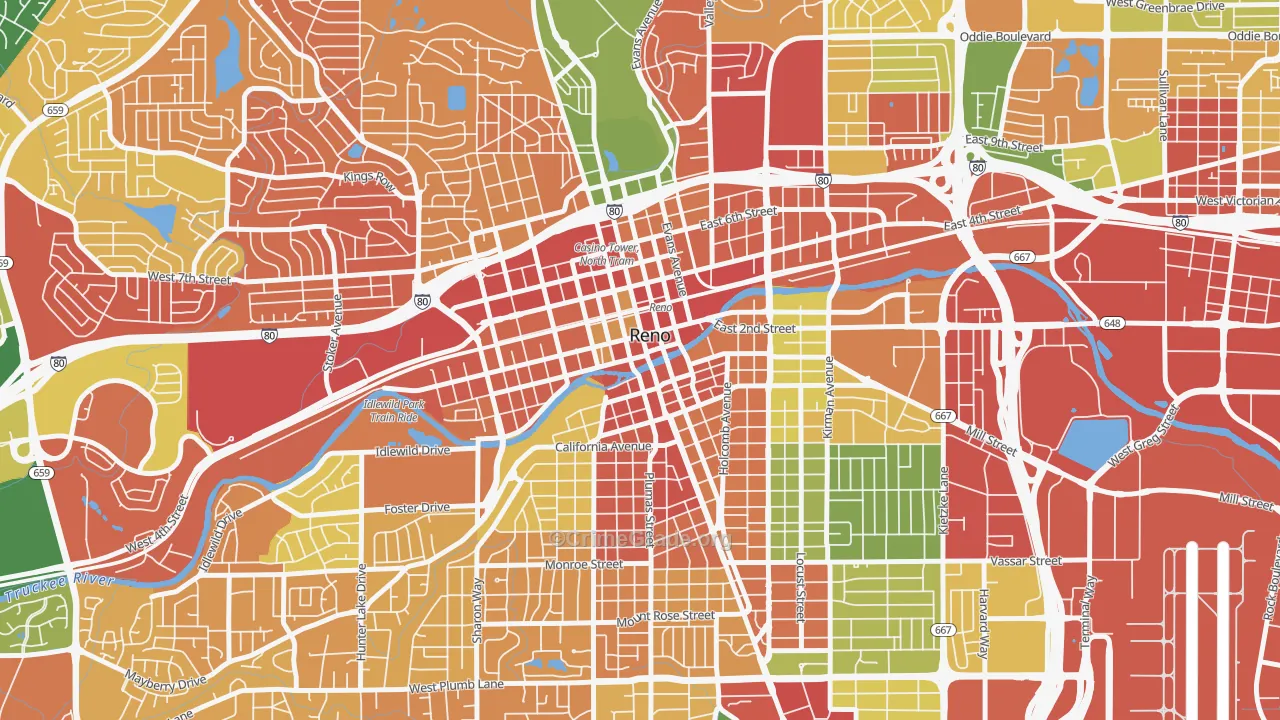 89501, NV Map of Drug-Related Crime Rates