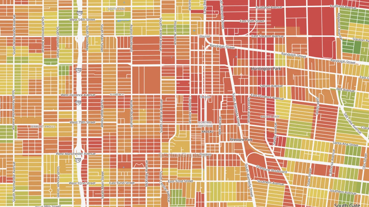 90001, CA Map of Drug-Related Crime Rates