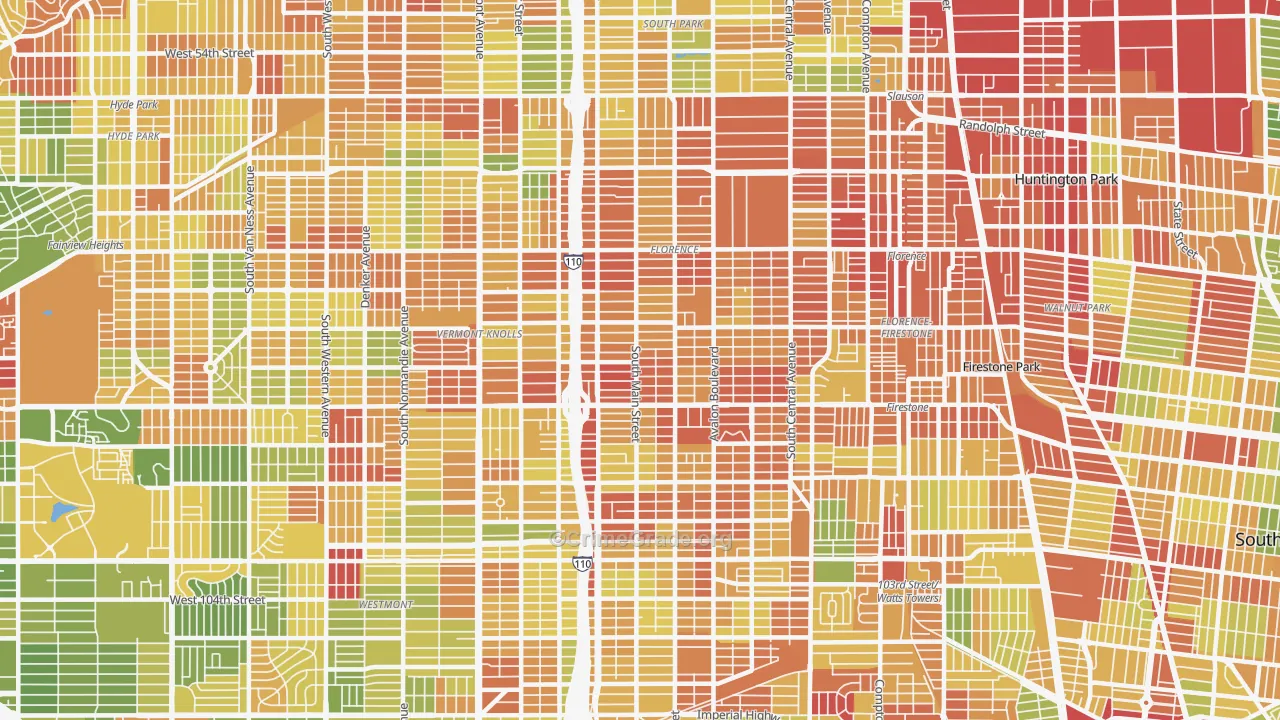 90003, CA Map of Drug-Related Crime Rates