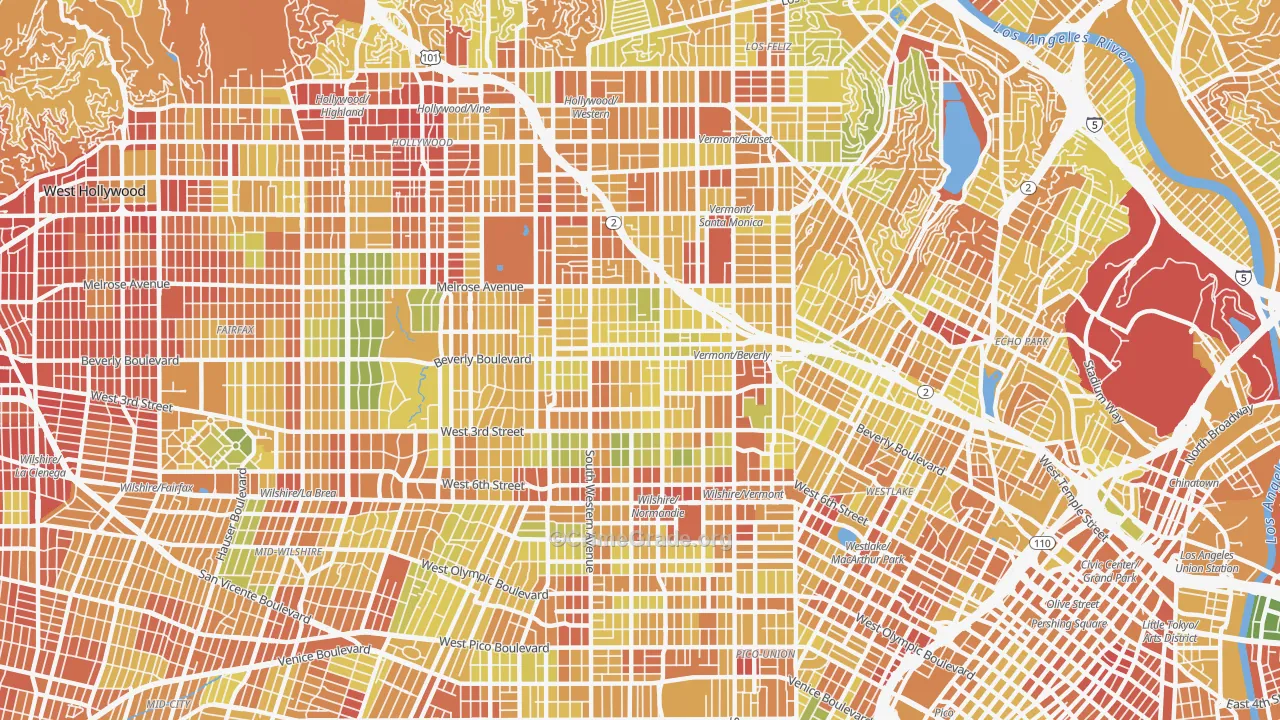 90004, CA Map of Drug-Related Crime Rates