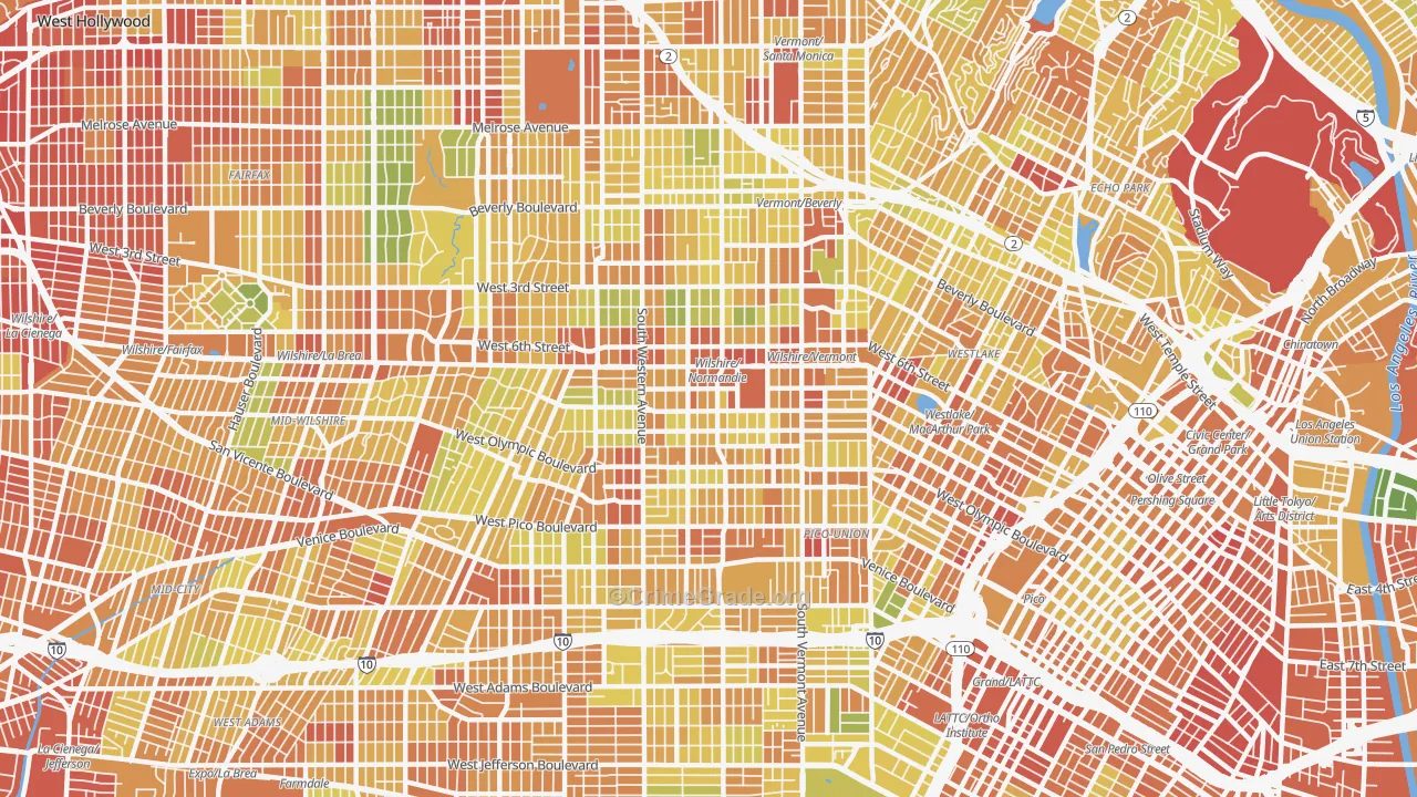 90005, CA Map of Drug-Related Crime Rates