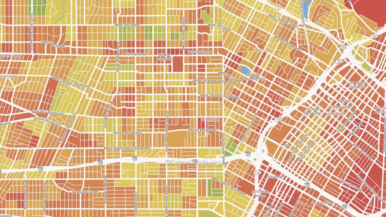 90006, CA Map of Drug-Related Crime Rates