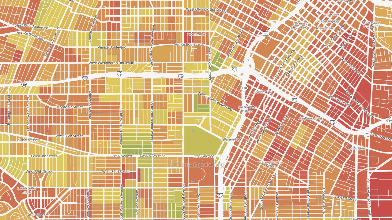 90007, CA Map of Drug-Related Crime Rates