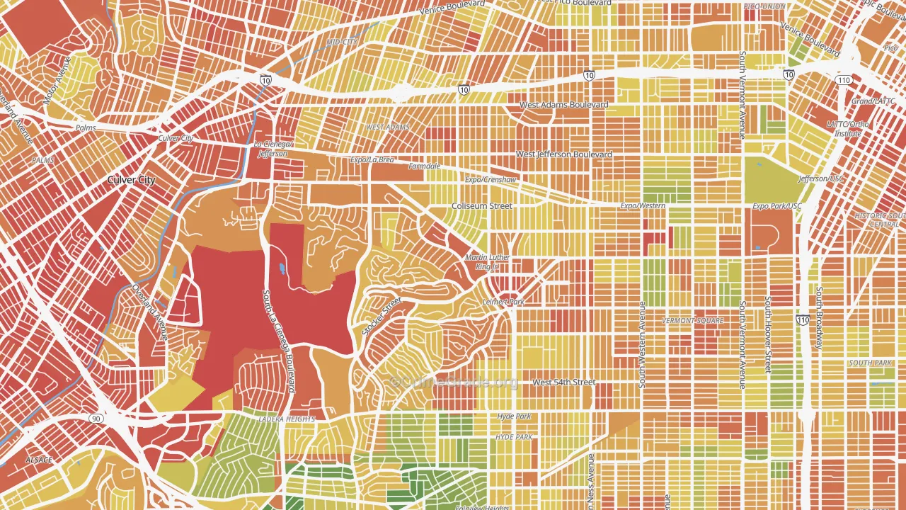 90008, CA Map of Drug-Related Crime Rates