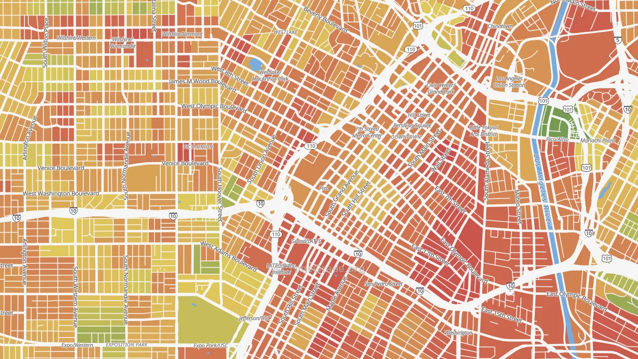 90015, CA Map of Drug-Related Crime Rates