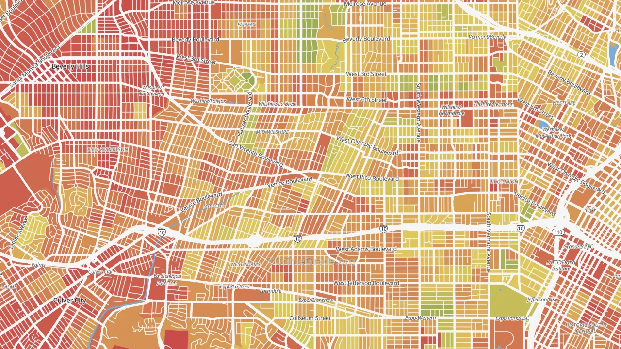 90019, CA Map of Drug-Related Crime Rates