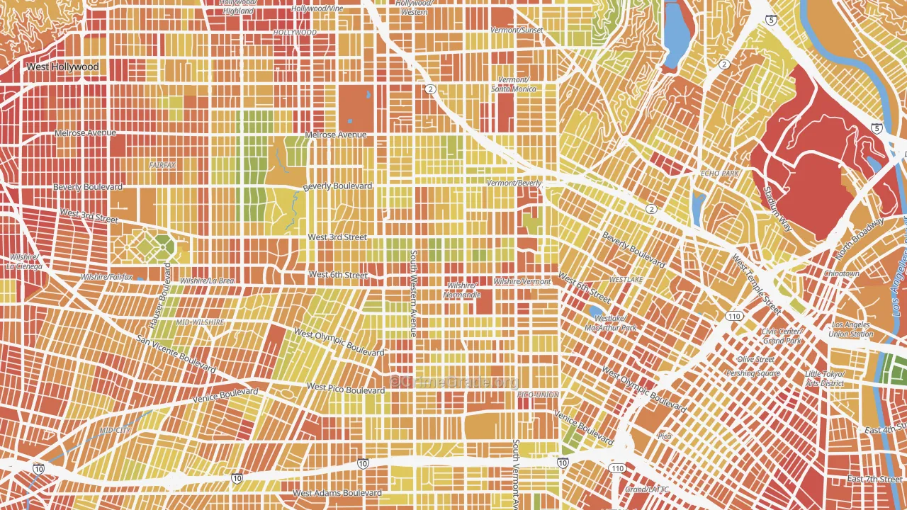 90020, CA Map of Drug-Related Crime Rates