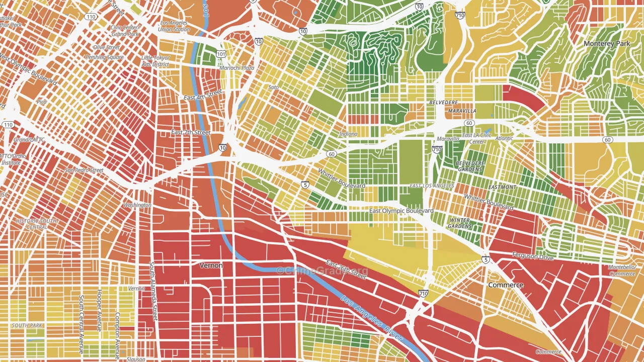90023, CA Map of Drug-Related Crime Rates
