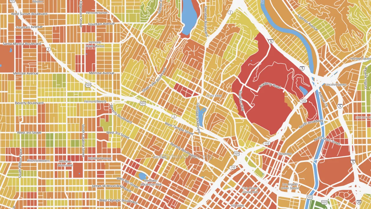 90026, CA Map of Drug-Related Crime Rates