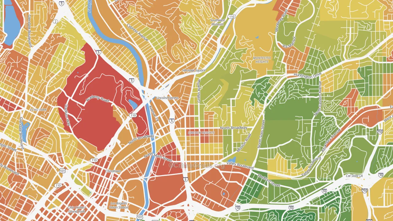 90031, CA Map of Drug-Related Crime Rates