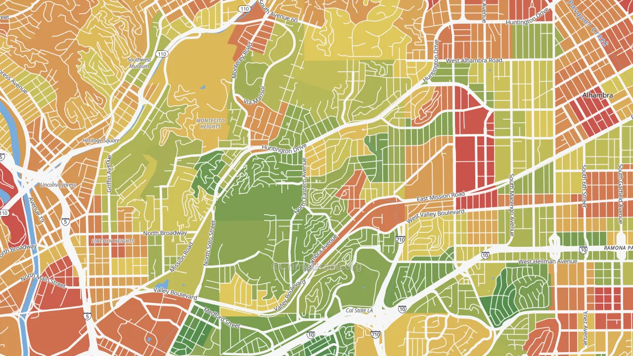 90032, CA Map of Drug-Related Crime Rates