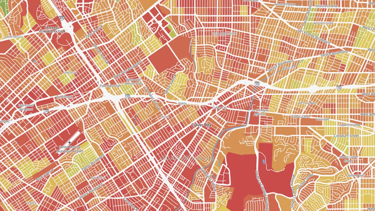 90034, CA Map of Drug-Related Crime Rates