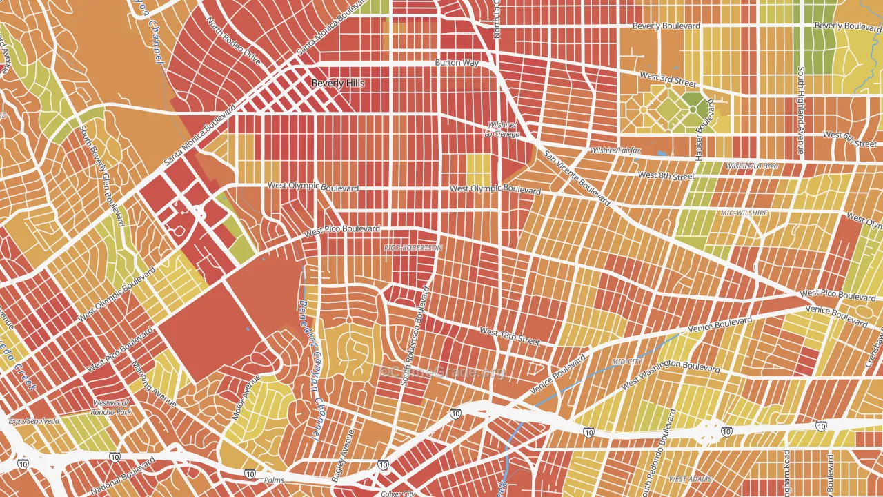 90035, CA Map of Drug-Related Crime Rates