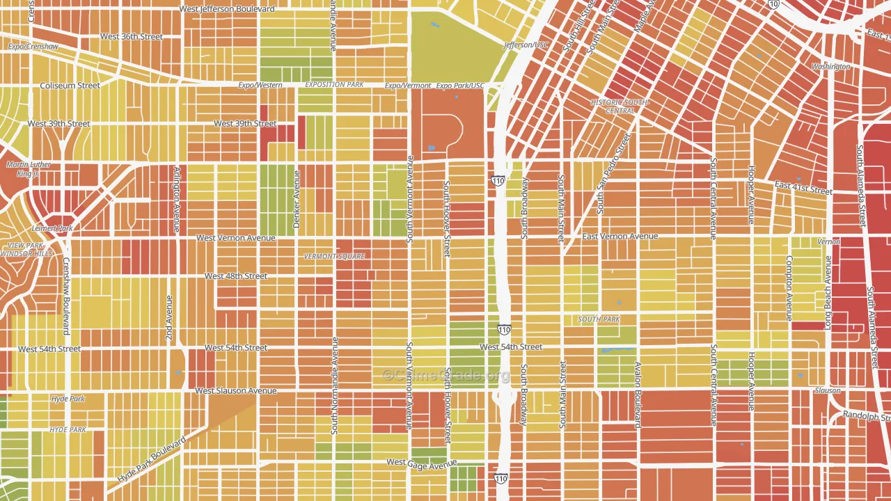 90037, CA Map of Drug-Related Crime Rates