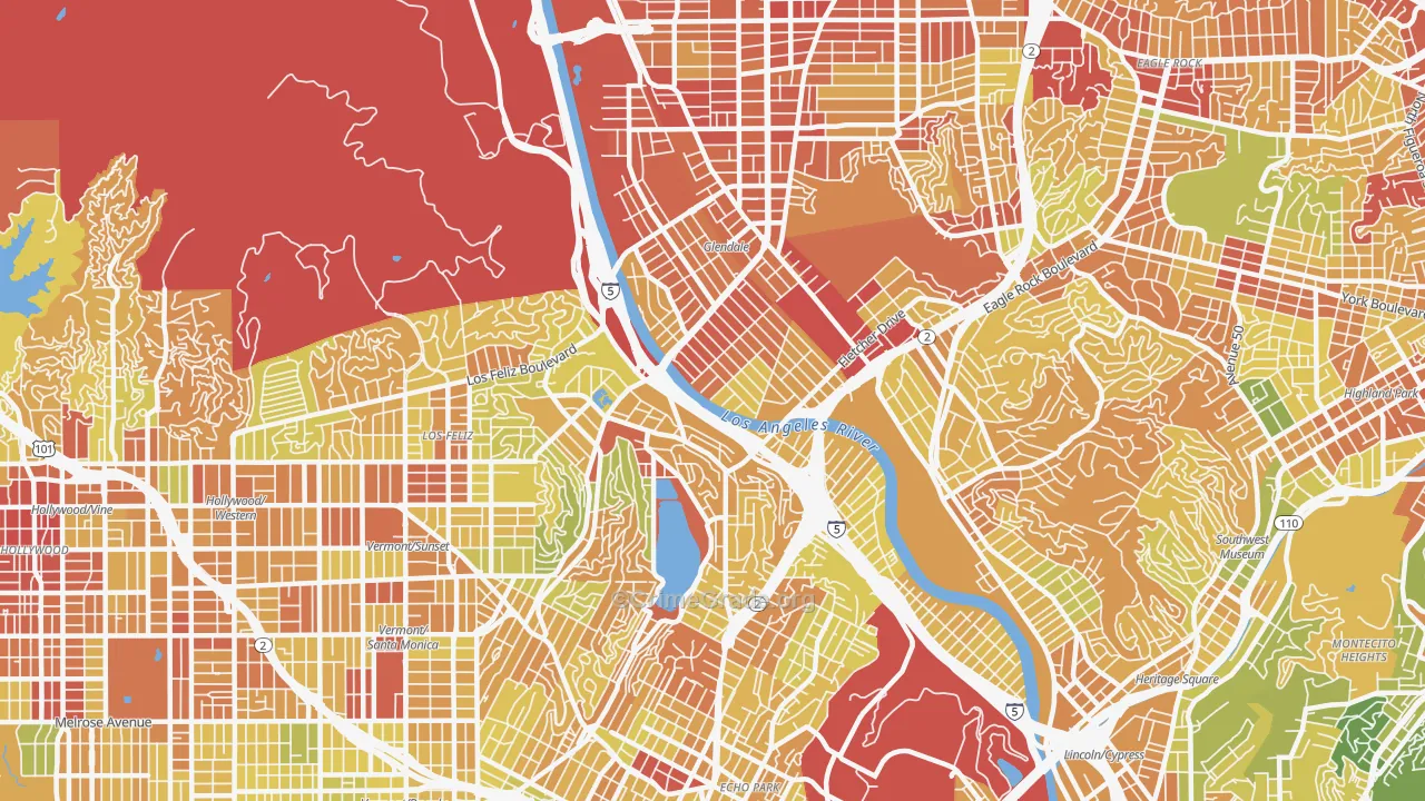 90039, CA Map of Drug-Related Crime Rates