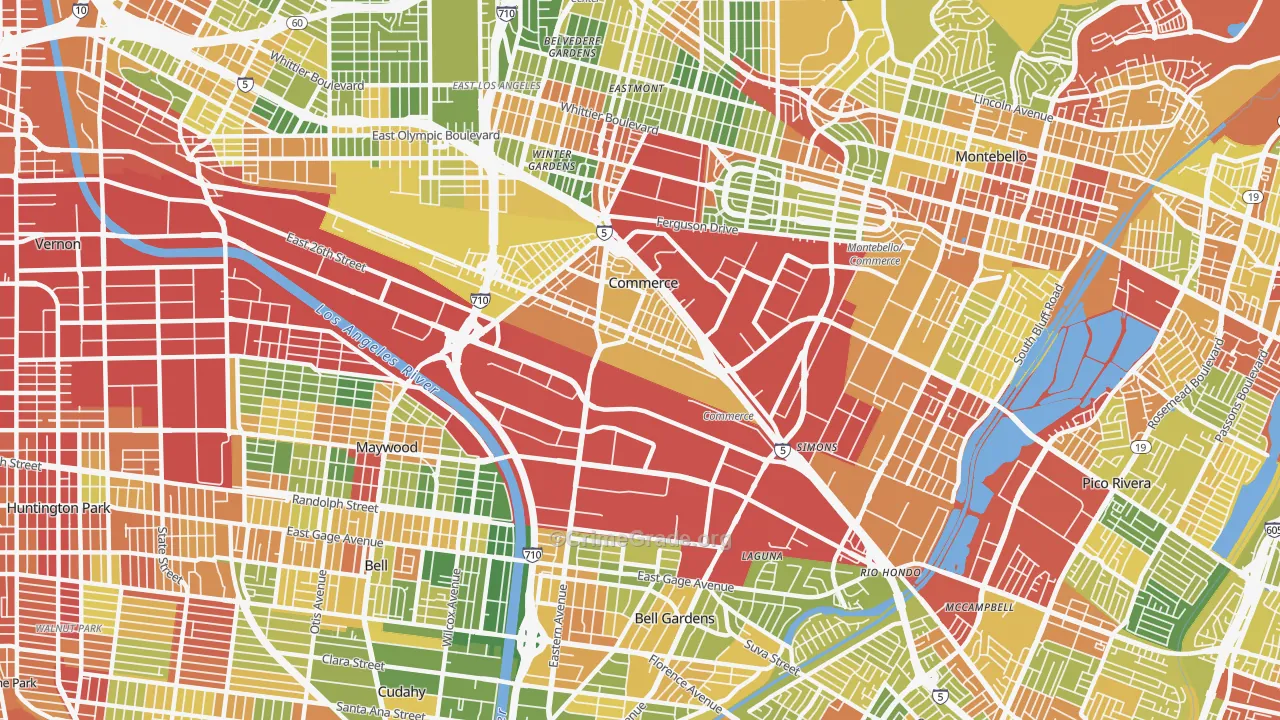 90040, CA Map of Drug-Related Crime Rates