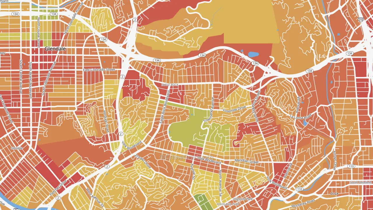 90041, CA Map of Drug-Related Crime Rates