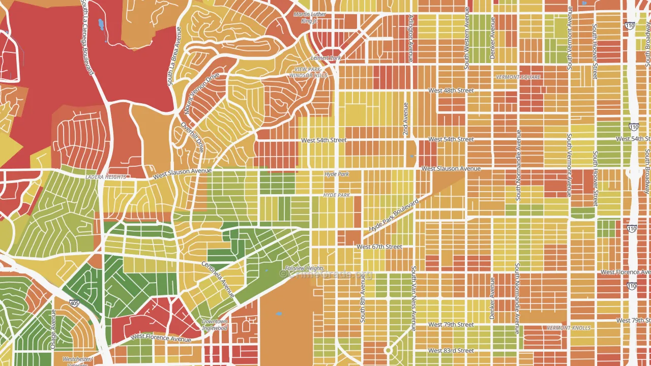 90043, CA Map of Drug-Related Crime Rates