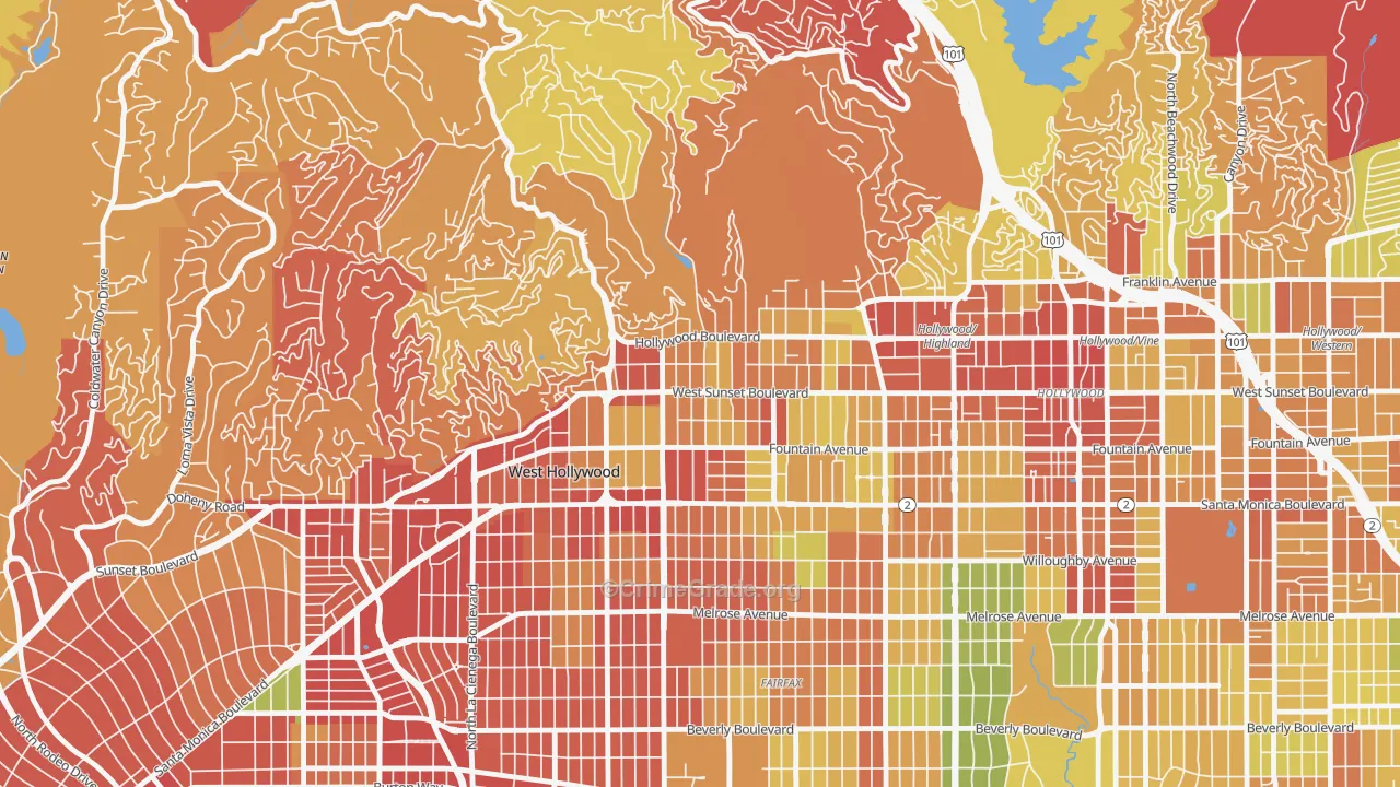 90046, CA Map of Drug-Related Crime Rates