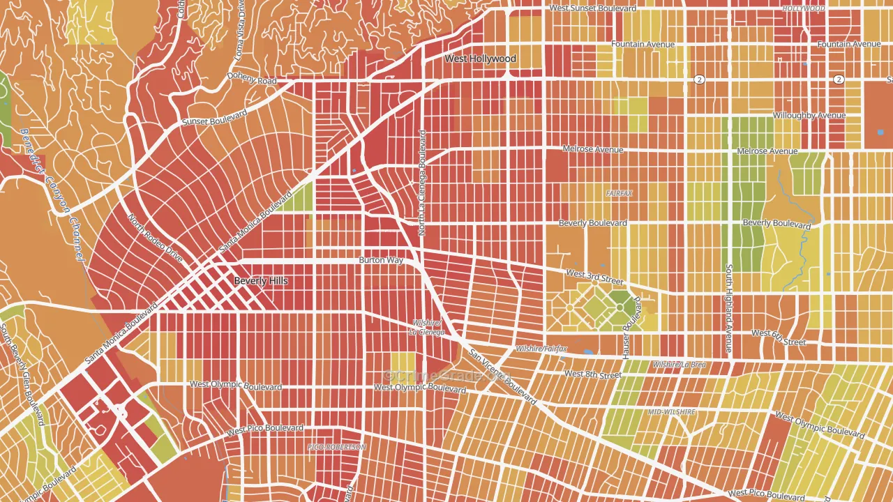90048, CA Map of Drug-Related Crime Rates