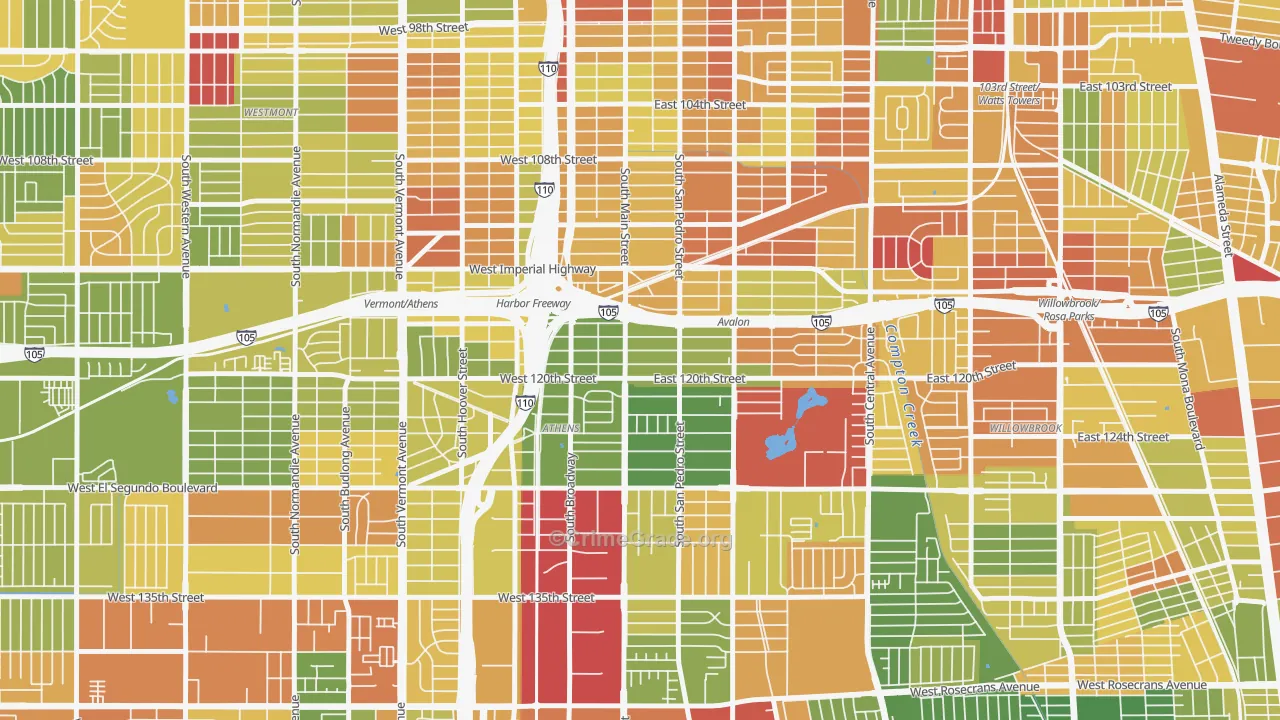 90061, CA Map of Drug-Related Crime Rates