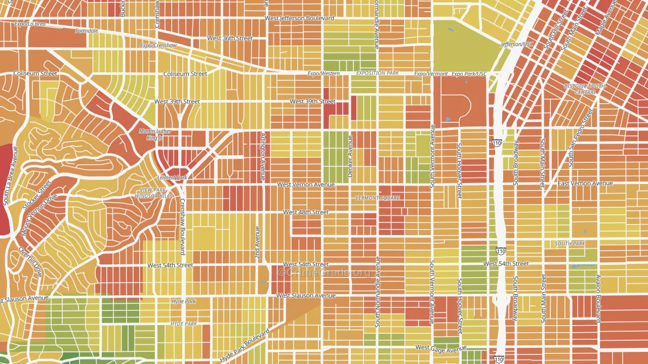 90062, CA Map of Drug-Related Crime Rates