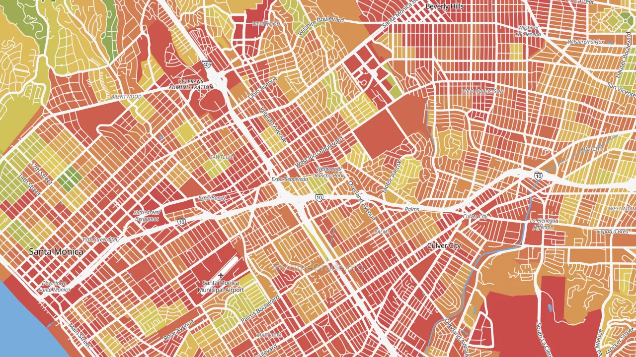 90064, CA Map of Drug-Related Crime Rates